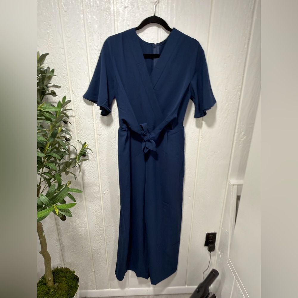 Elegant Navy Wrap Dress